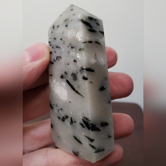 Green Tourmaline Crystal Tower in Quartz Matrix - Picture 8 of 11